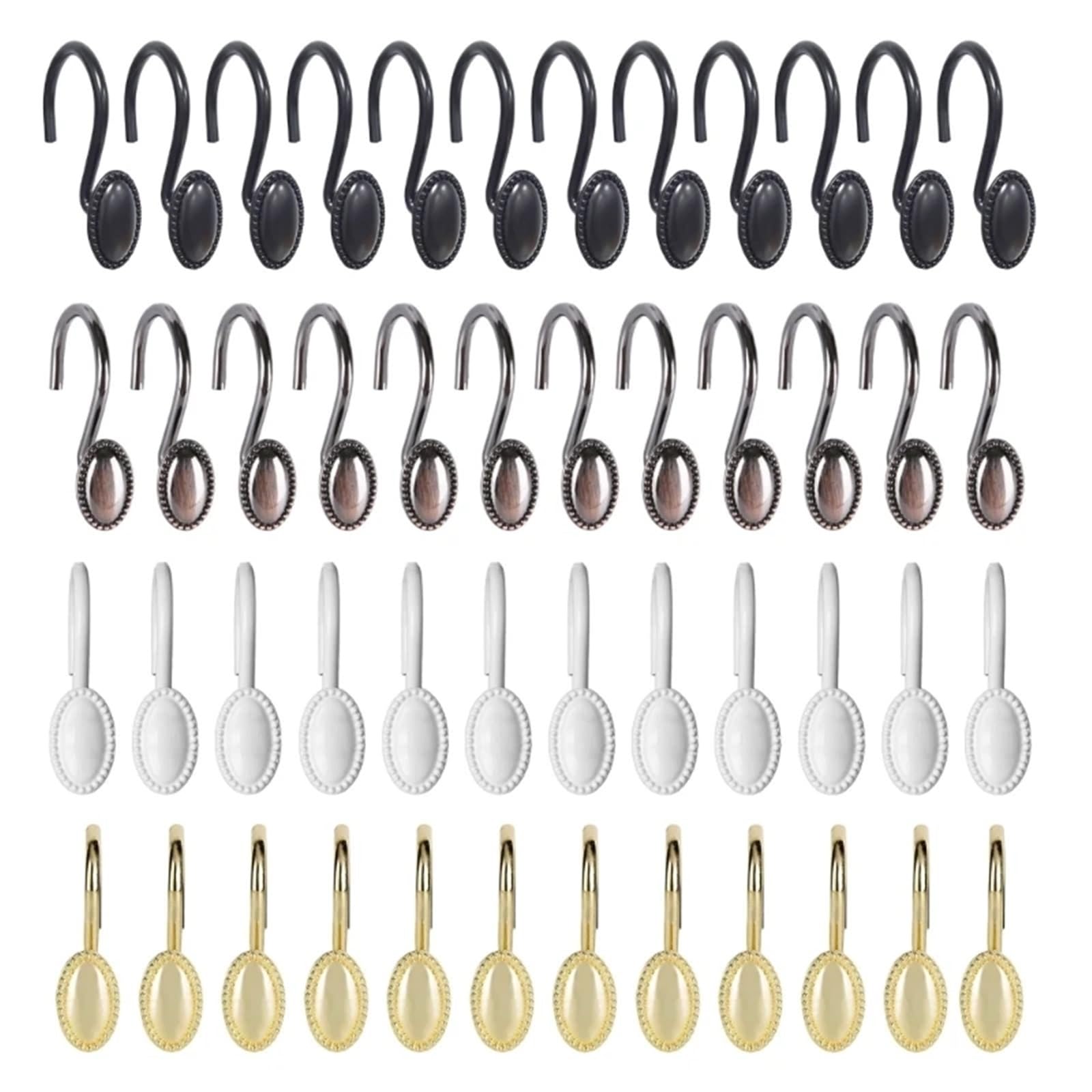 Ganci for tende da doccia da 12 pezzi, anelli in acciaio inox, ganci moderni for un facile spostamento(Bronze)