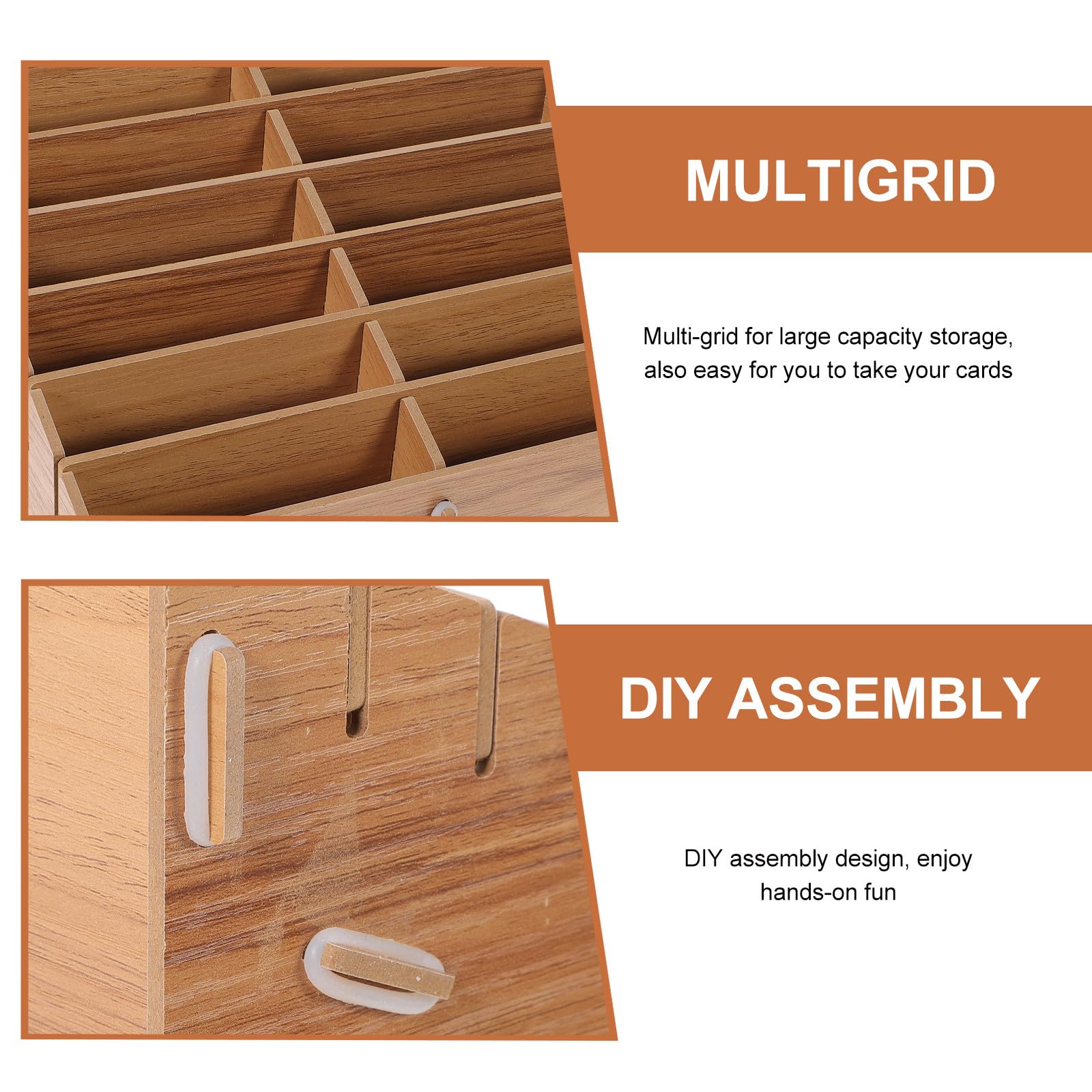 Healeved Organizer per Carte da Gioco in Legno di Noce 12 Scomparti Scatola Portaoggetti Compatta e Leggera per la Casa Custodia Bordi Arrotondati per Protezione e Stoccaggio Ordinato