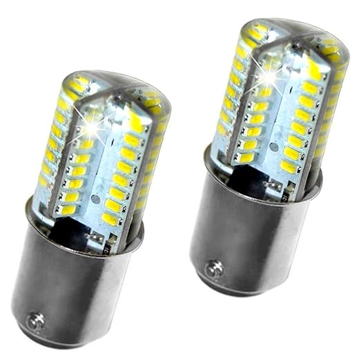 HQRP 2-Pack 110V LED Light Bulbs Cool White Compatible with Singer 403A / 501A / 503A / 620E / 630E / 640E / 66-16 / 99K / CG-500 / CG-550 Sewing Machine