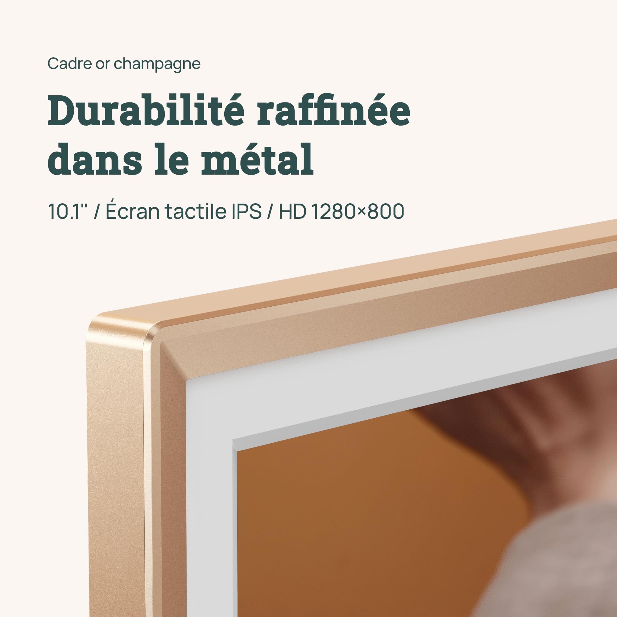 ARZOPA Cadre Photo Numérique Connecté Stockage Cloud Gratuit et Illimité HD Écran Tactile Cadre Numérique Photo en Metal Partager Photos Vidéos Illimitées Cadeau Personnalisé Parfait 10,1" - D10 Gold