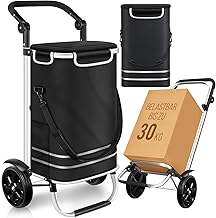 Dimono Shopping Trolley Folding 3-in-1 Trolley for Shopping; 56 Litres Including Cooling Compartment; Transport Trolley Shopping Trolley Shopping Bag (Black)