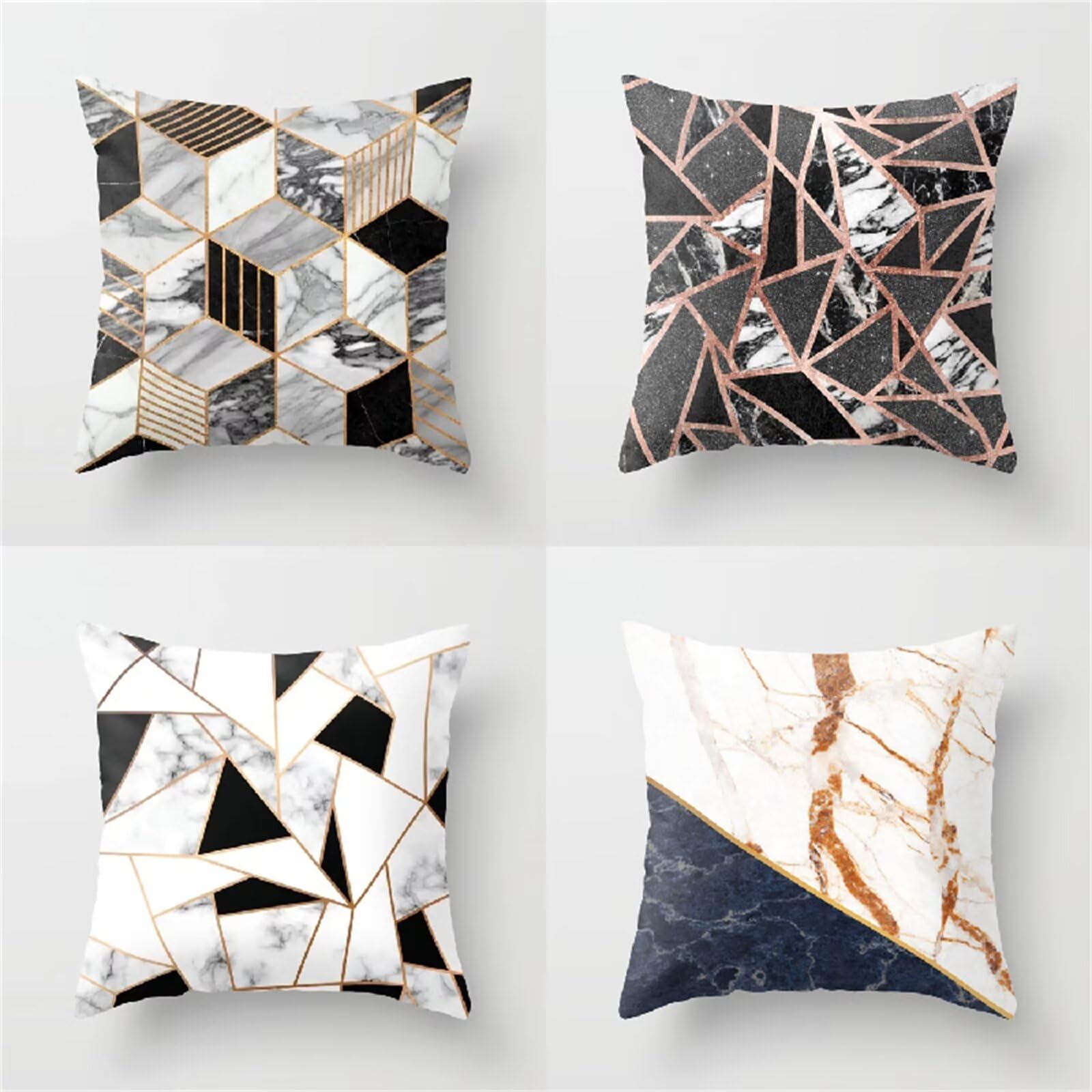 Fundas Cojines 70x70cm, 4 Piezas Gris jaspeado Fundas Cojines Sofa Decoracion, Plaza Doble Cara Suave Funda Cojines Decorativos para Sala Sofá Estar Dormitorio Regalo, con Cremallera Oculta R-2142
