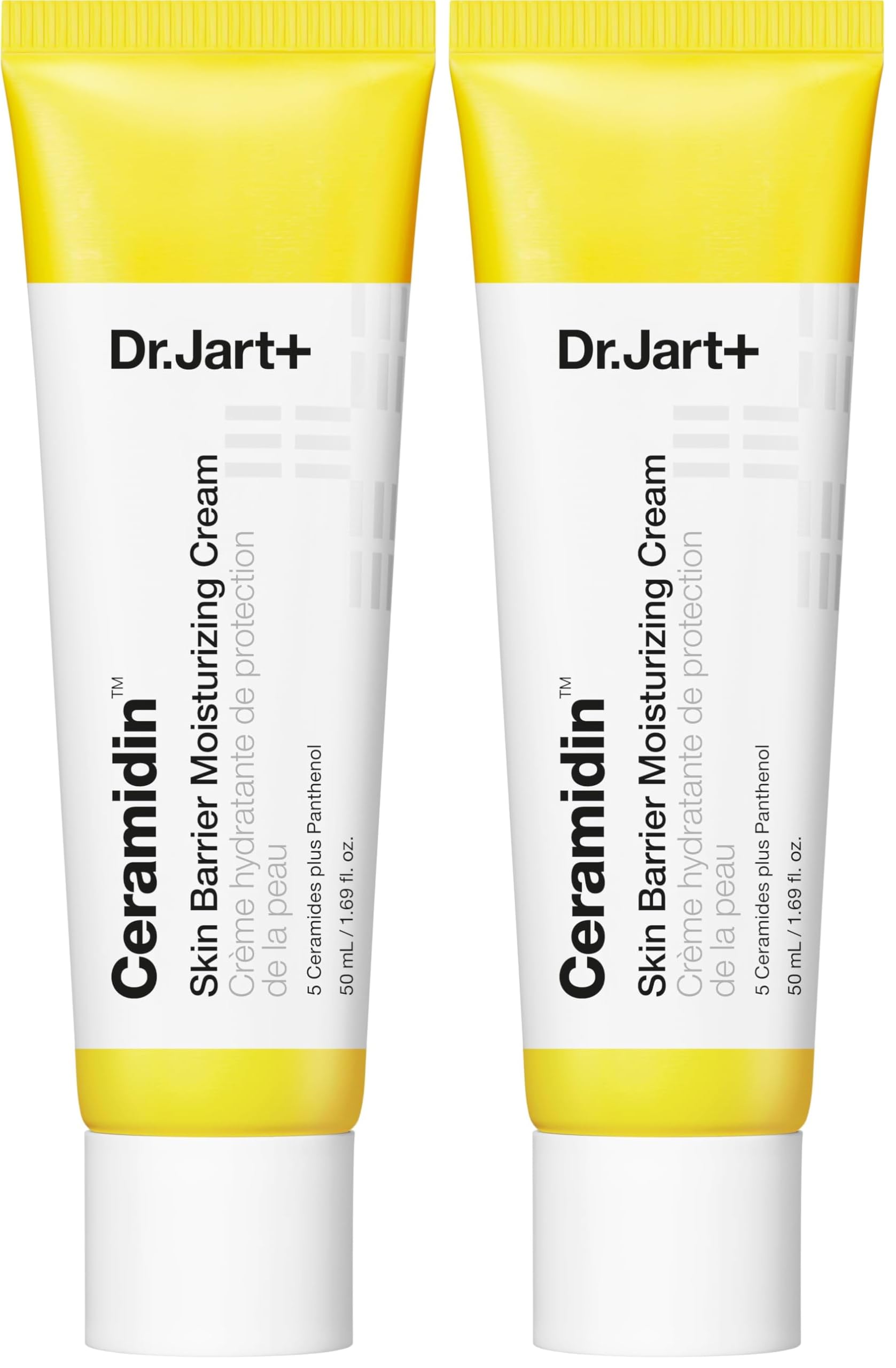 Dr.Jart+ Ceramidin Skin Barrier Korean Face Cream Moisturizer with Ceramides and Panthenol | Korean Skin Care, 1.69 Fl Oz (Pack of 2)