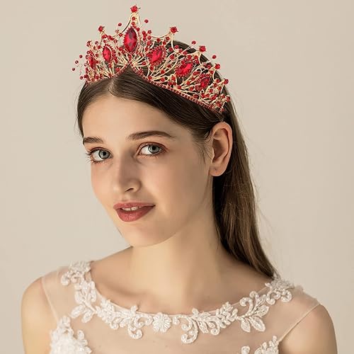 Vista 25 de COCIDE Corona de plata para mujer, corona barroca de reina y tiara para mujer, diadema de cristal, corona de sirena, tiaras de princesa, accesorios