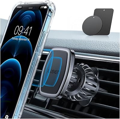 LISEN Magnetic Phone Holder Car,[Military-Grade Hook] 6 Magnets Phone Mount