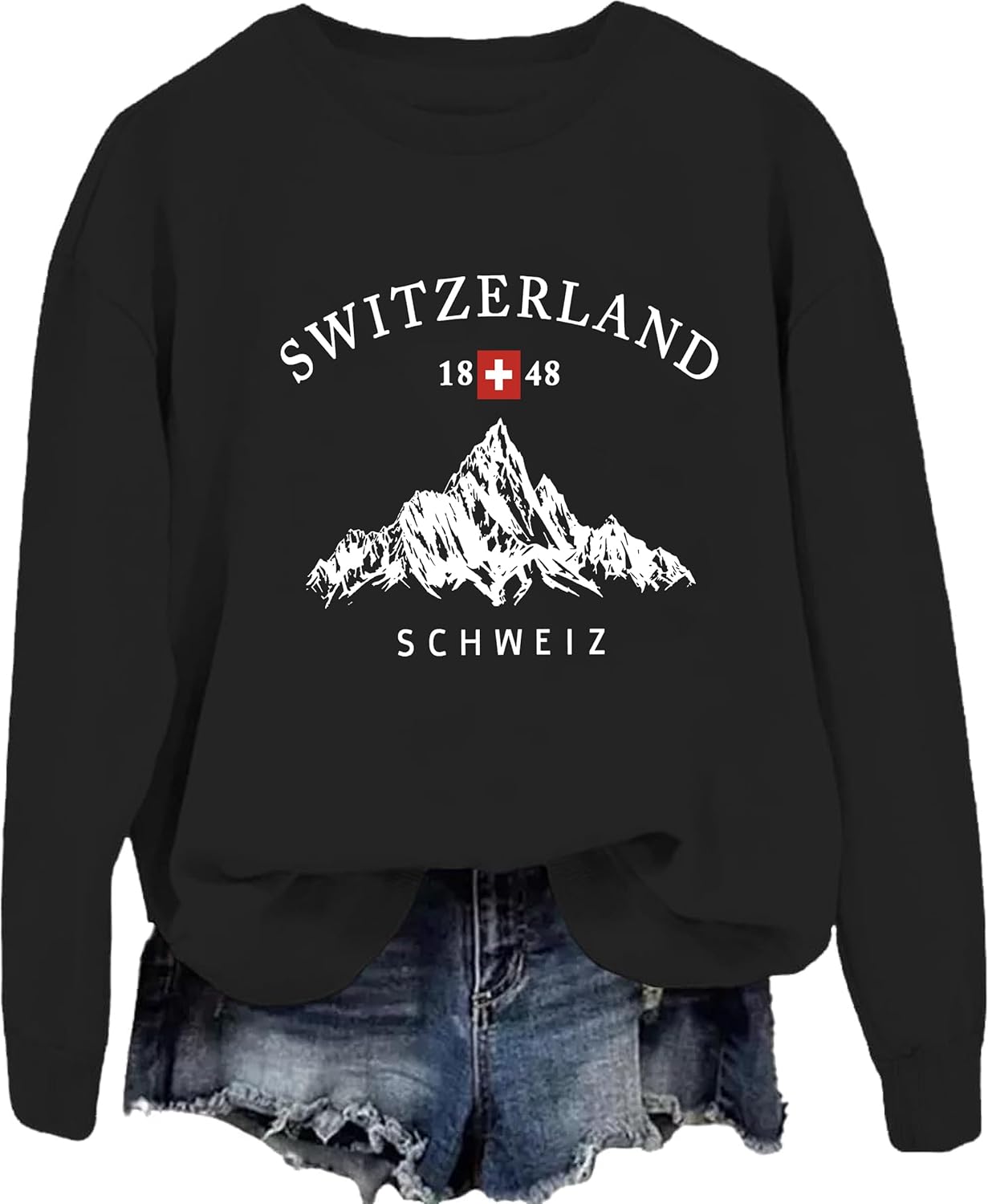 Swiss Sweatshirt, Swiss Sweatshirt Women, Swiss Alp's Sweatshirt Women, Swiss Alp's Sweater Men - Image 2