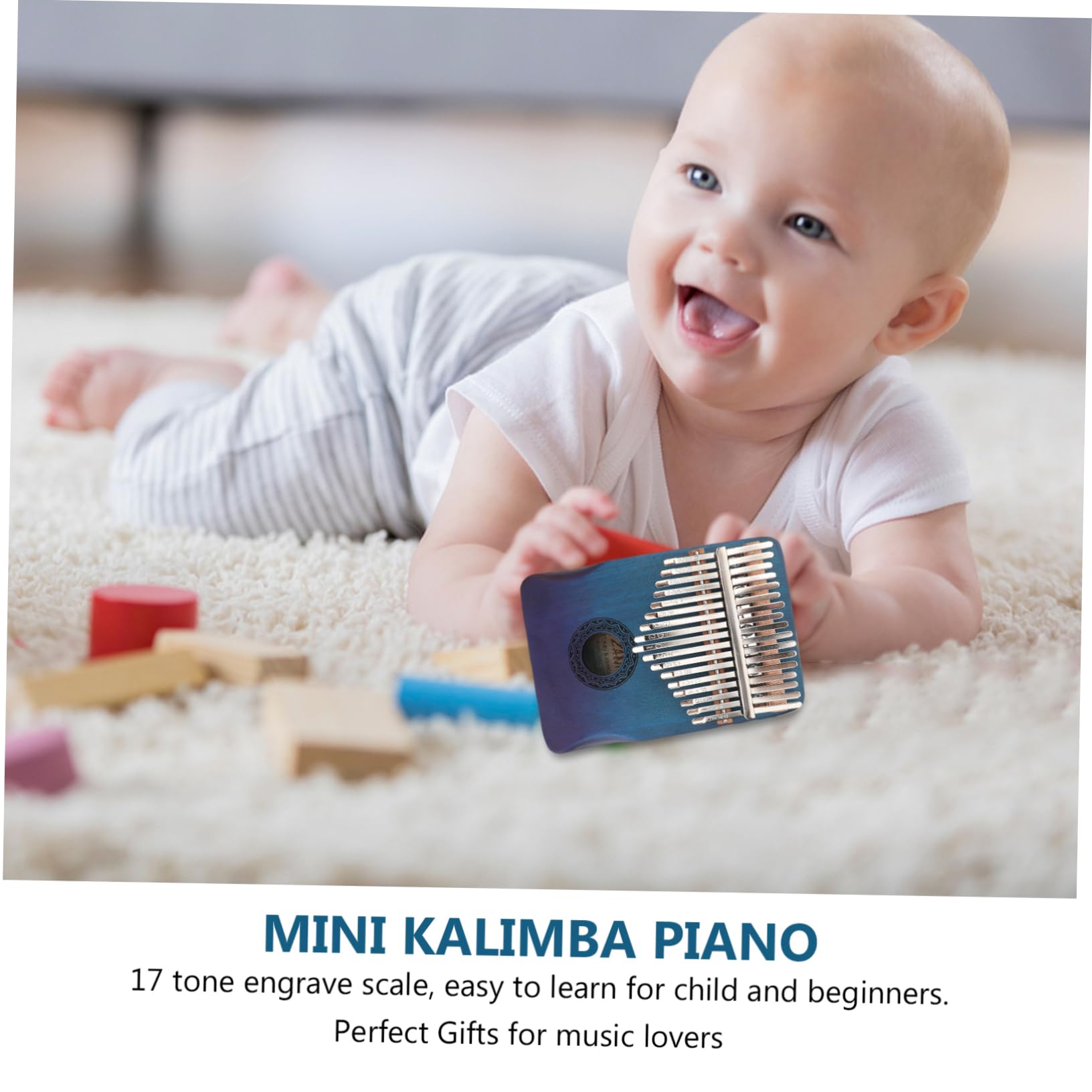 GOOHOCHY Delicate 17-key Kalimba for Boys and Girls Creative Thumb Piano Musical Instrument Supplies for Coordination Rhythm