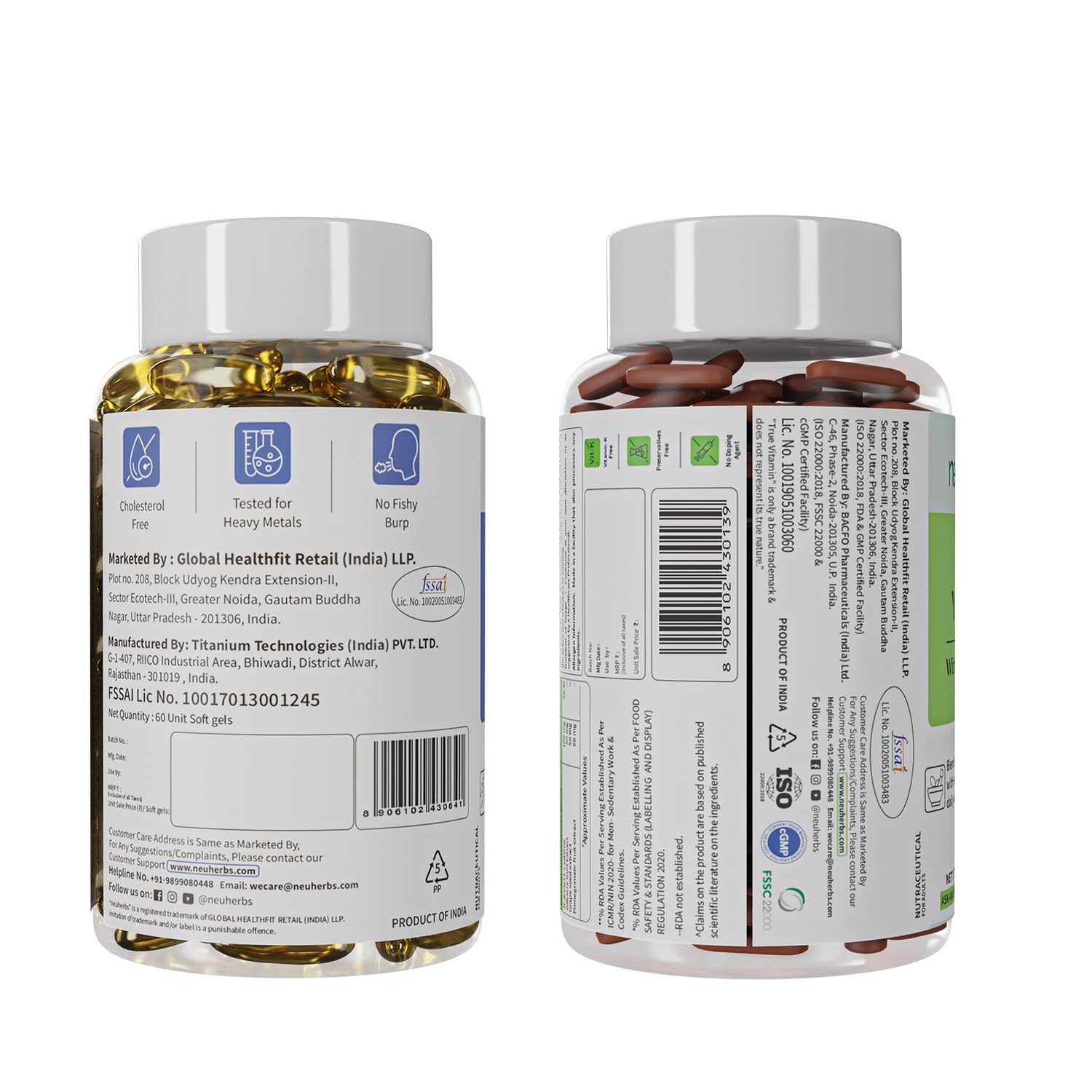 Neuherbs daily vitamin supplements combo, zinc, iodine and vitamin C and Deep C 3 fish with 3 fish oil capsules, 2500 mg, 60 units for each men and women Neuherbs daily vitamin supplements combo, zinc, iodine and vitamin C and Deep C 3 fish with 3 fish oil capsules, 2500 mg, 60 units for each men and women