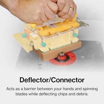 MICROJIG GRR-RIPPER MAX Ultimate Precision Pushblock for Maximum Safety | Complete System with SafeRip Kit & Accessories | 1/8 Thin Cuts, For Table Saw Safety, GR-300MAX, Yellow