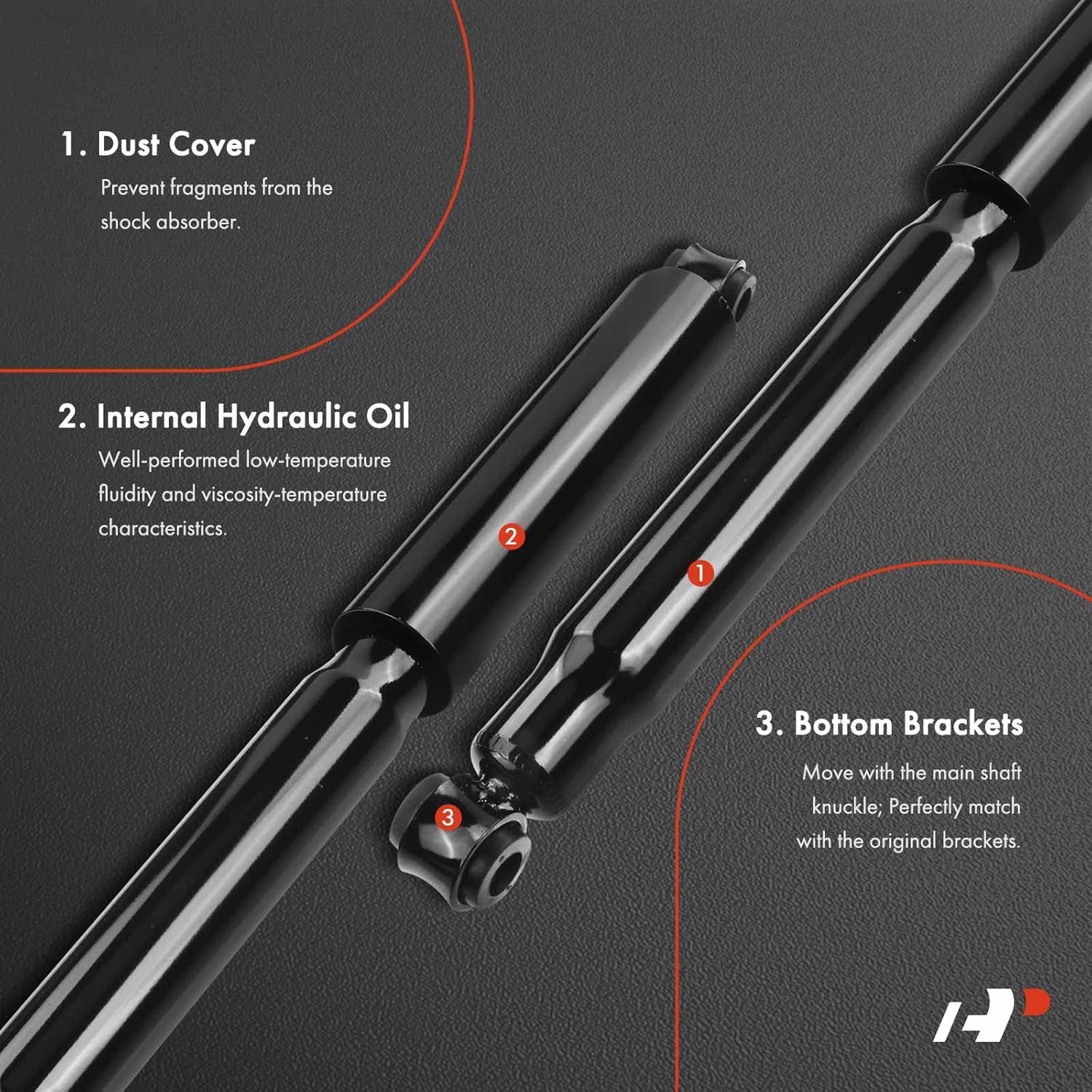 A-Premium Rear Suspension Shock Absorber Compatible with Isuzu Pickup 1981-1987, Trooper & Jeep Comanche & Nissan Frontier Frontier 2000-2004 & Toyota Land Cruiser, 2-PC Set