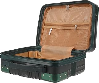 Traveling Makeup Storage Box Small Suitcase for Lipsticks Cosmetics | ABS Shell, Separate Compartments, Portable Handheld Design, Green Finish, Travel-friendly Organizer for Essentials
