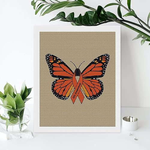 Miniatura 7 de MS - Kits de pintura de diamante de mariposa de concienciación de esclerosis múltiple para bricolaje, pintura de diamante completa, arte de arte de