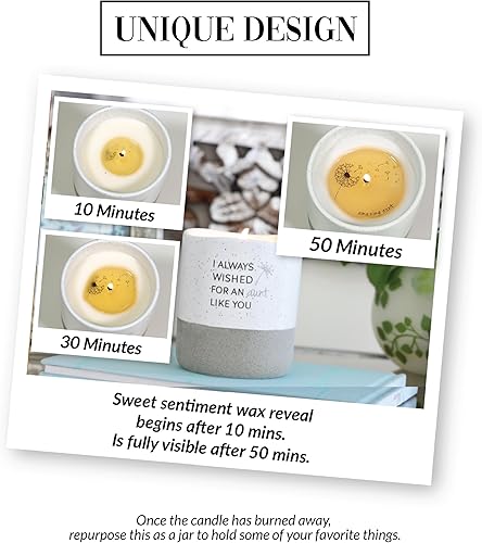 Miniatura 10 de Pavilion - I Always Wished for A Sister Like You - Vela de cera de soja natural con mensaje oculto sorpresa de 10 onzas, aroma de algodón, 1 unidad