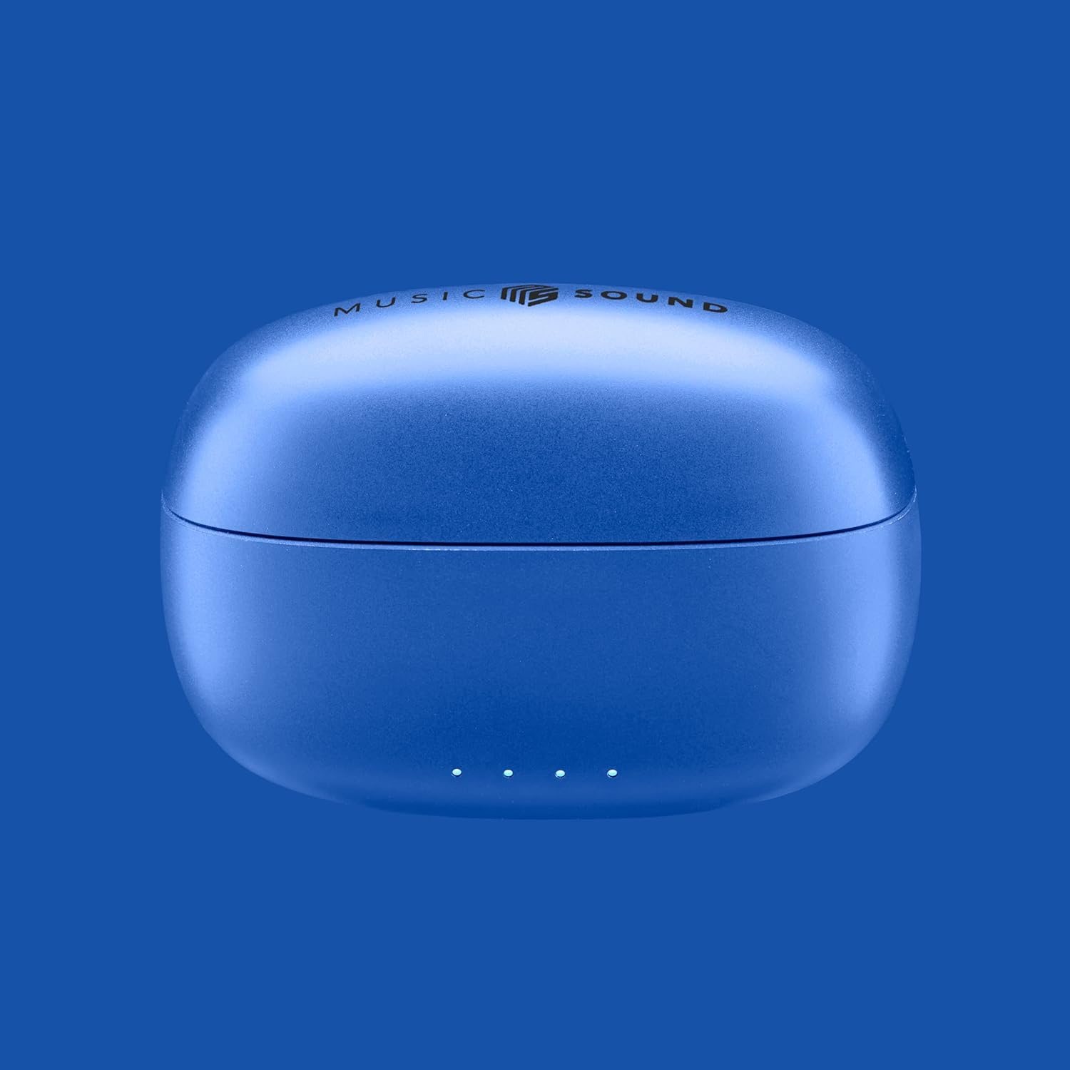 Image of the Music Sound DRIFT charging case in blue with the brand logo.