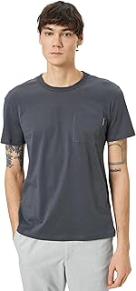 تيشرت عصري برقبة دائرية ضيقة وجيب للرجال من كوتون (عبوة من قطعة واحدة)