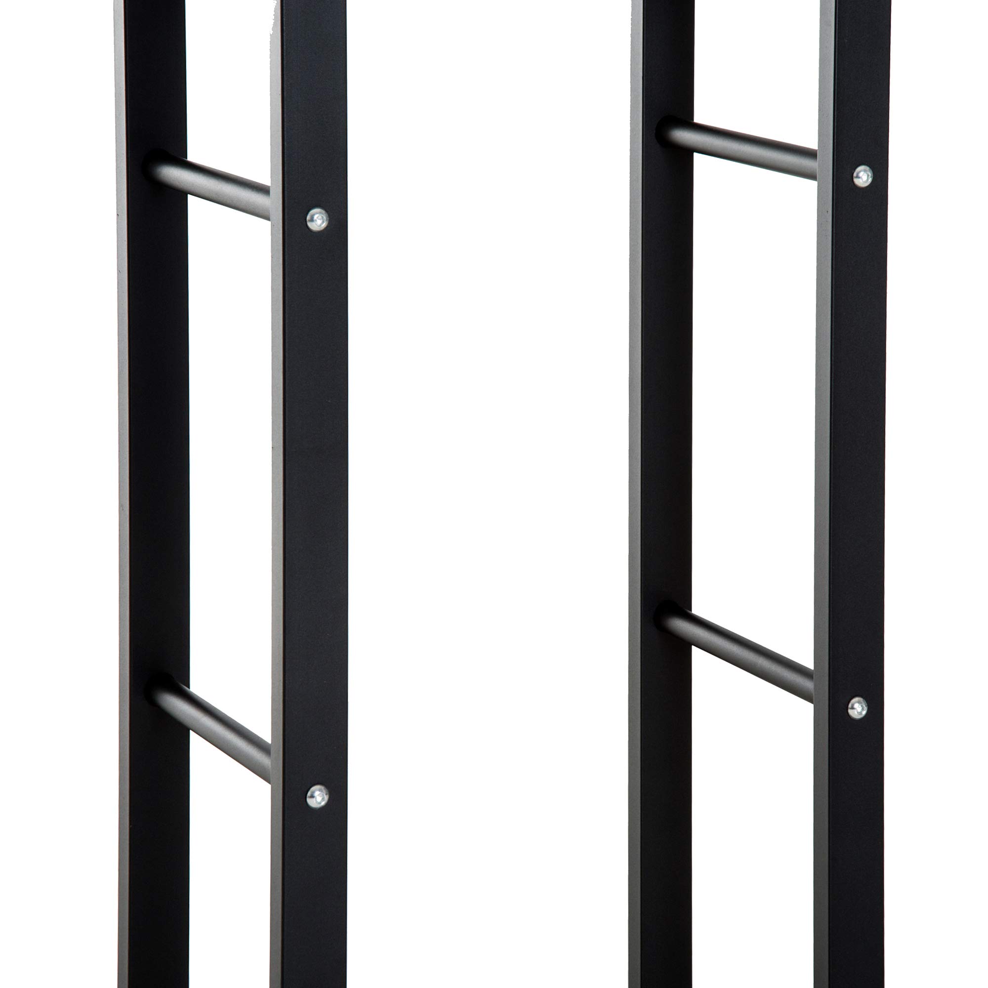 HOMCOM Kaminholzregal Metall Brennholzregal 60 x 25 x 100 cm Schwarz | Stapelhilfe, Stahlrahmen bis 100kg, Kaminholzunterstand Outdoor, Holzregal, Feuerholzregal für Garten Terrasse Außen