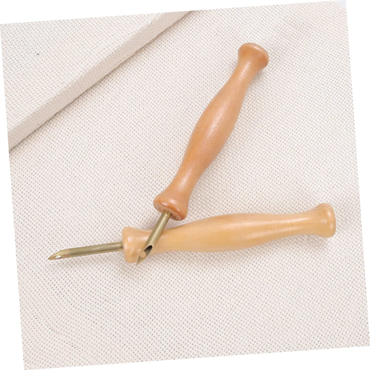 HAWILLOSCH Wooden Handle Embroidery Pen Durable Needle Punch Tool for Sewing Lightweight and Easy to Carry for Thread Embroidery and Craft Projects