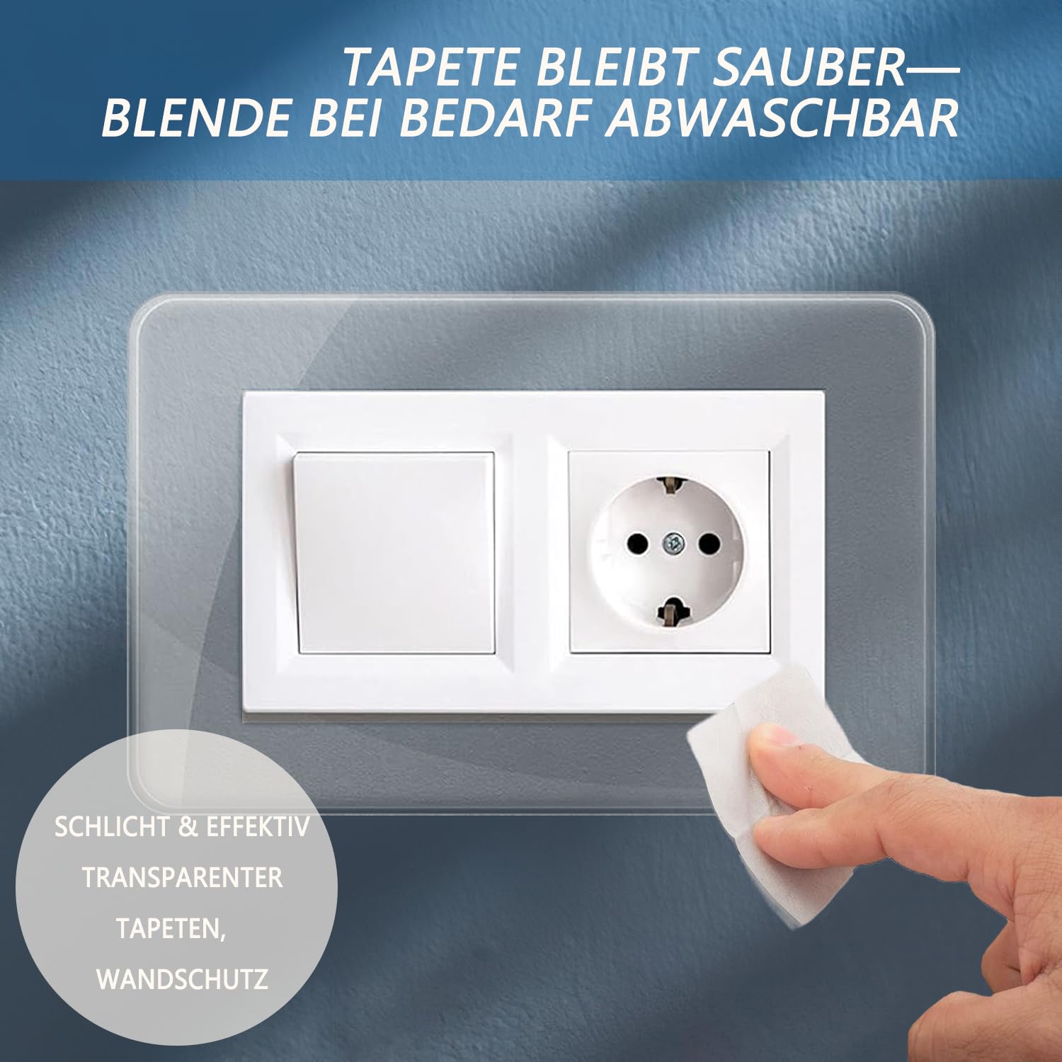 BlueXP 6 stuks wandbeveiligingsschakelaars, enkel licht, 6 stuks, vierkante vorm, transparant, afdekplaten voor lichtschakelaar, acryl, voor slaapkamer, woonkamer, stopcontacten en schakelaars