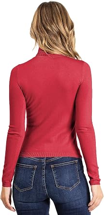 Ambiance Apparel Women's Ribbed Long Sleeve Turtleneck Top