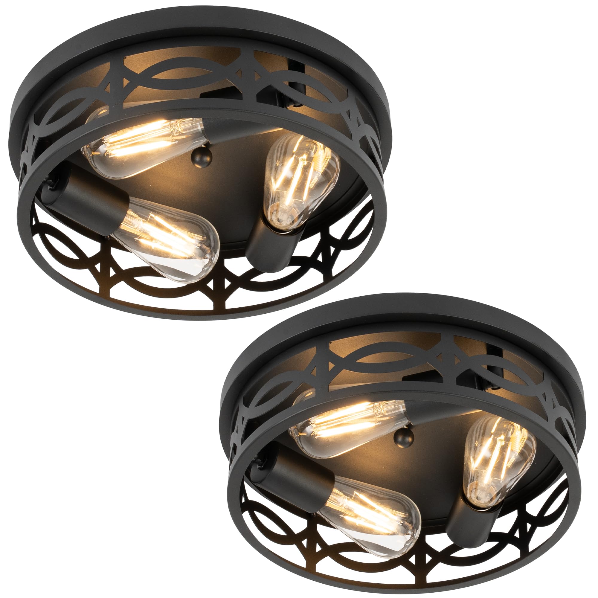 piano7797 Black Flush Mount Ceiling Light Fixtures,3-Light Modern Hallway Light Fixtures, 13 inch Light Fixture Ceiling Mount for Kitchen, Farmhouse,