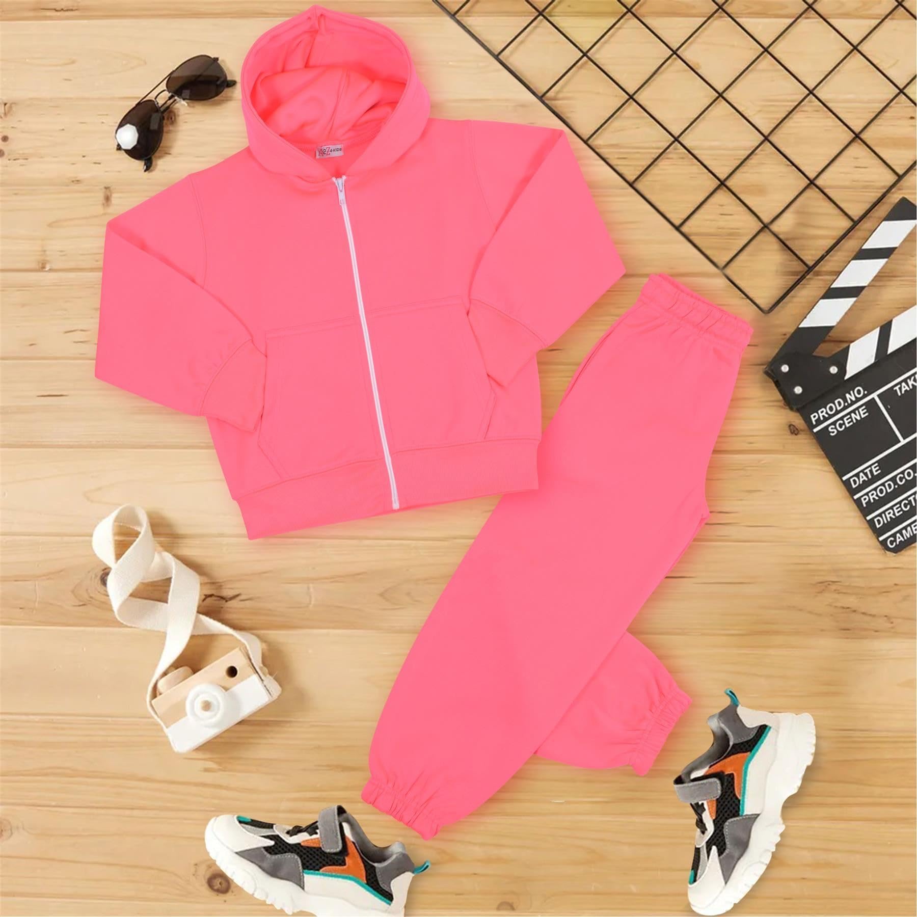 A2Z 4 Kids Garçons Filles Simple Sweat À Capuche avec Pantalon De Jogging Pantalon De Survêtement Pantalon Sport Vêtements De Sport Ensemble Enfants Pour Garçons Garçons Âge 2-13 Ans