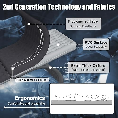 Miniatura 3 de Colchón de aire para automóvil, colchón inflable de aire para SUV, camión, asiento trasero, cama de campamento, almohadilla gruesa para dormir, para