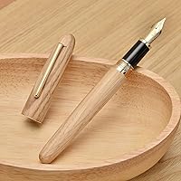 Vista 5 de Jinhao 9036 - Pluma estilográfica de madera natural hecha a mano (punta media), color roble