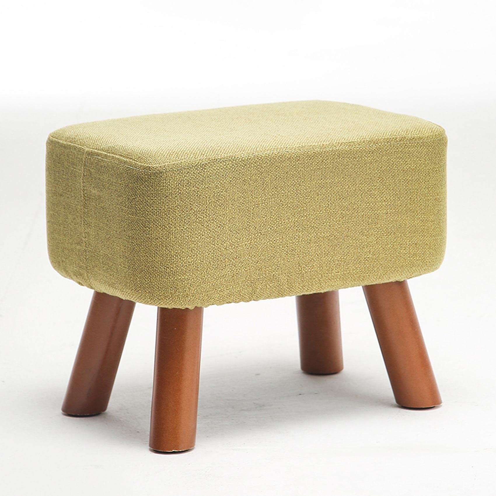Tabouret de pied ottoman en lin petit repose-pieds carré salon