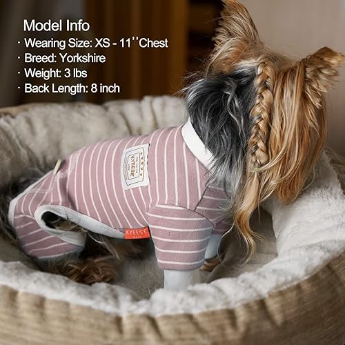 Miniatura 4 de KYEESE Pijamas para perros elásticos para perros con tiras de 4 patas, ropa para cachorros