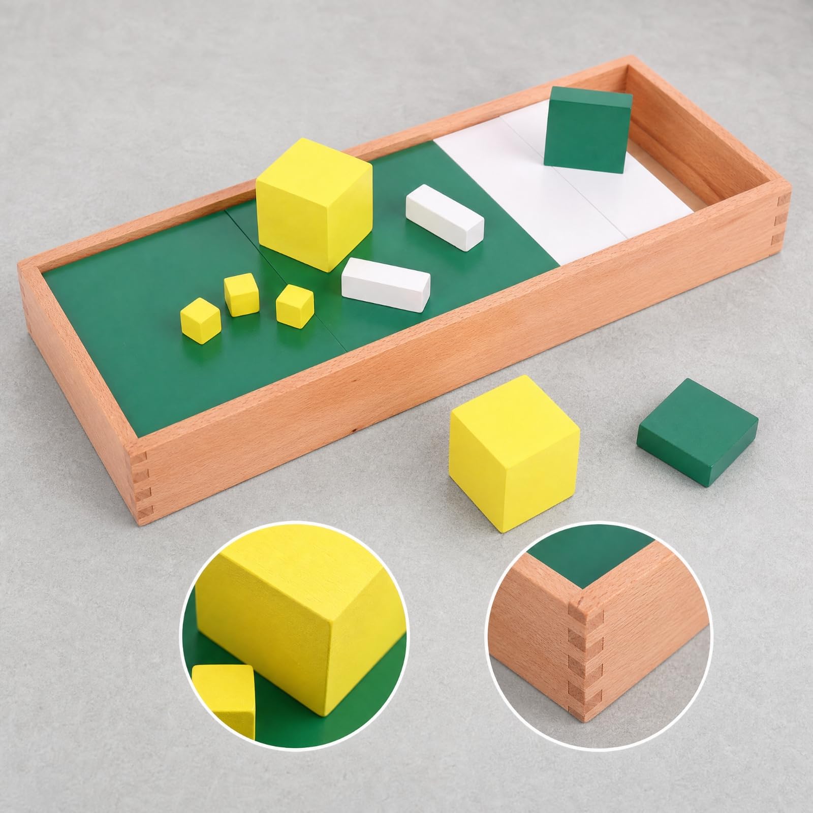 Manipulativo Matemático Child-Centered con Bandeja Apilable Material Matemáticas con Cubos y Prismas Táctil Juguete Educativo para Guarderías