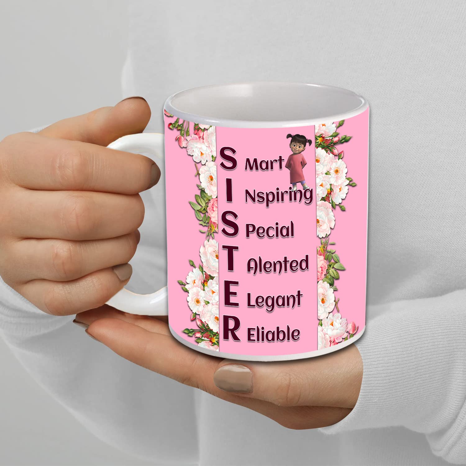 AWANI TRENDS Microfiber Gift For Sister | Sister Quoted Keyring With Coffee Mug And Cushion| Combo Gifts For Sister On Birthday, Raksha Bandhan (Red) - Image 3 thumbnail