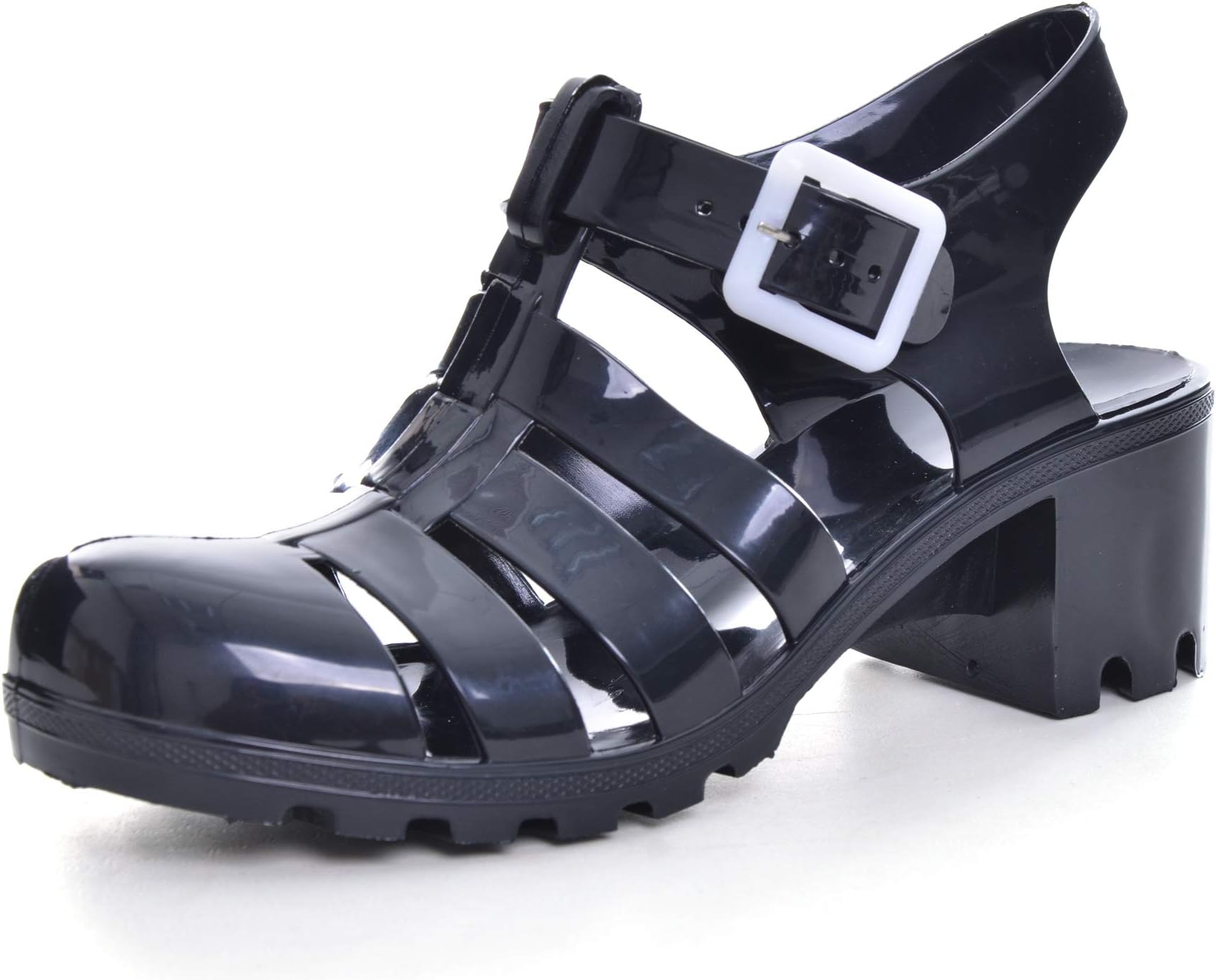 Hee grandCrystal Jelly Heel Sandals For Women Summer Beach Jelly Shoes
