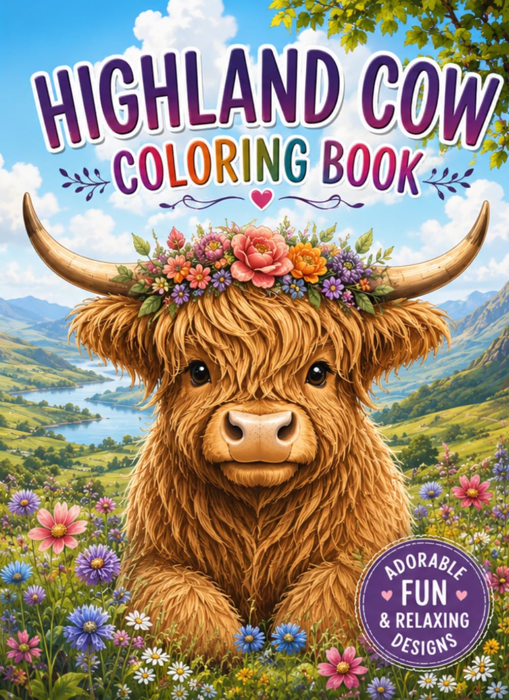 Highland Cow Coloring Book Cute & Cozy Farm Friends to Color