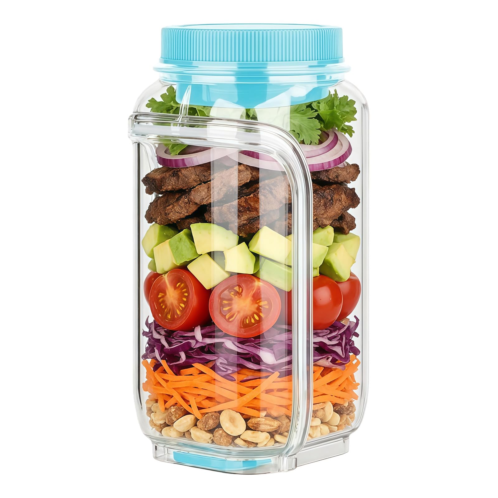LUCKGONI Food Grade Square Salad Container With Sealed Seal For Vegetables Fruits And Organized Kitchen Storage