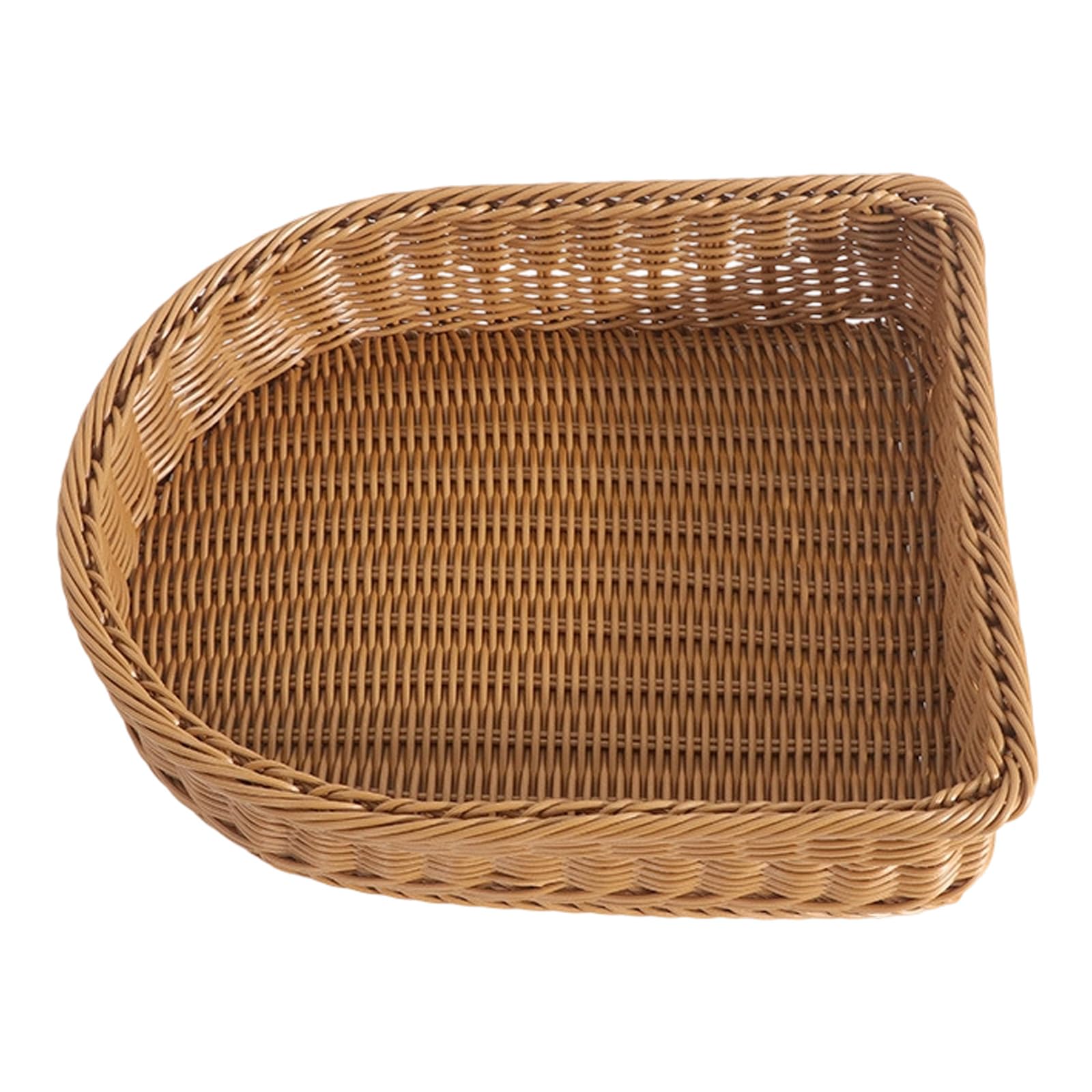 PP Handwoven Storage Basket with Natural Rattan Look for Organizing Kitchen Bathroom or Living Room Waterproof Storage Basket