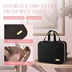 HOTOR Sac de toilette de voyage - Sac de toilette avec crochet pour femmes & Hommes, Maquillage Sac / Gros Comparatif, Imperméable pour les accessoires de voyage, Essentiels de Voyage, Petit, Noir