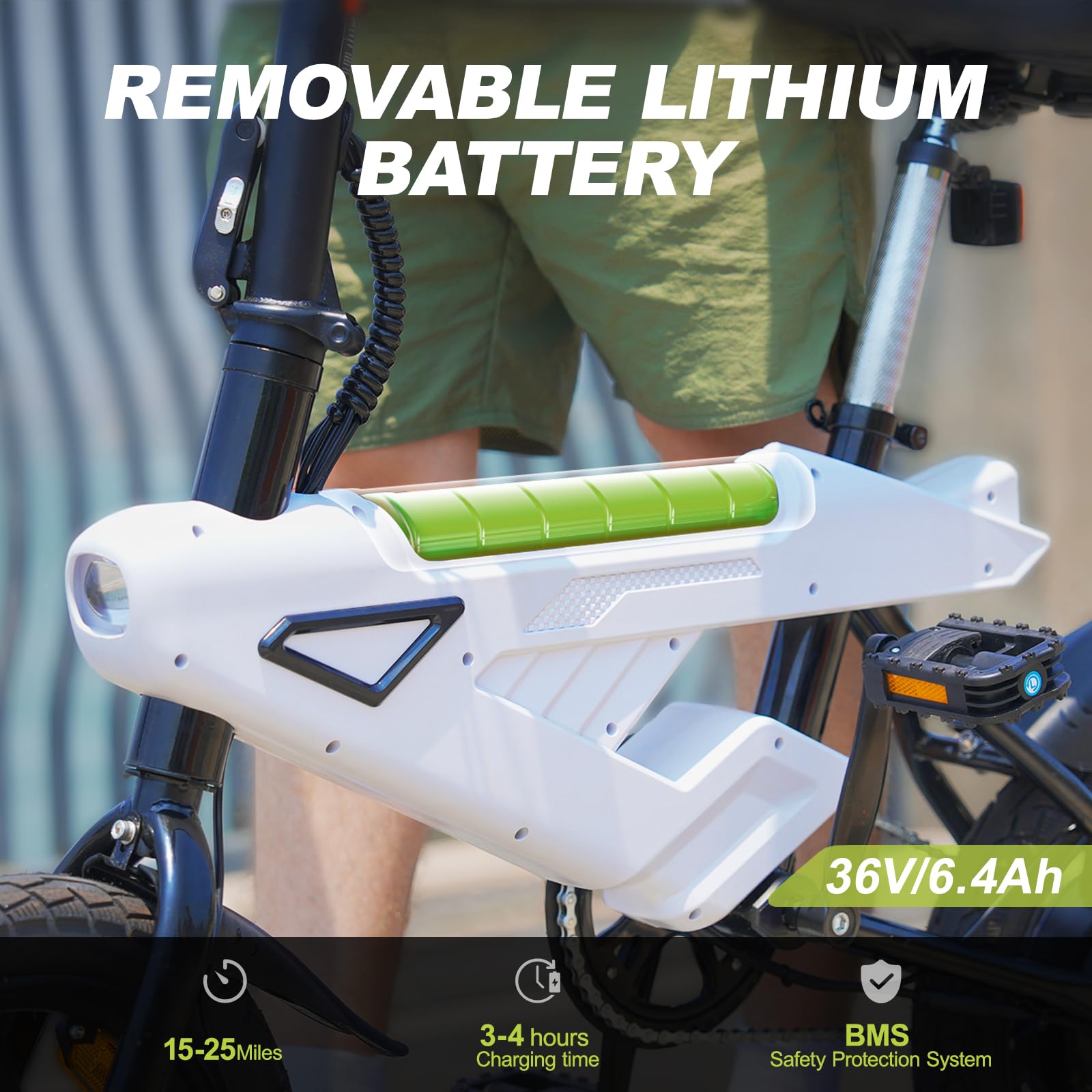 A01/A02 Vélo électrique pliable 14" Adultes/Garçons, 36V Batterie, Moteur 250W, 3 vitesses, pré-assemblé 90% pour ville (A02)