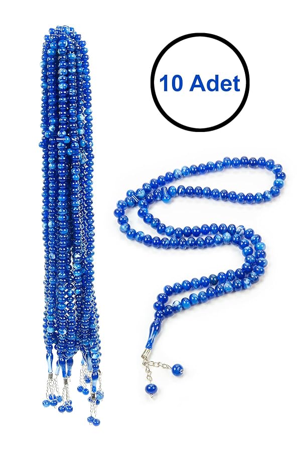 ihvan online, Tasbih Prayer Beads 99, Pack of 10, Muslim Prayer Bead, Islamic Rosary Bead, Dhikr, Tasbeeh Bulk, Misbaha, Masbaha, Tespih, Islamic Gift for Ramadan & Mawlid & Hajj Umrah, Navy Blue by ihvan online - Used condition - Image 5
