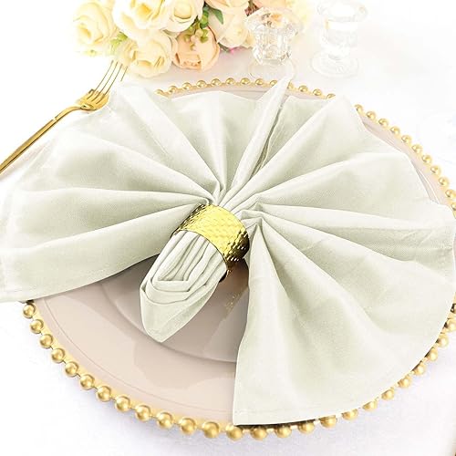 Miniatura 2 de Efavormart - Juego de 25 servilletas de tela de 20 x 20 pulgadas, sin costuras, de lino lavable con bordes dobladillos, para bodas, fiestas y