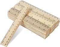 Vista 1 de KINJOEK 144 paquetes de reglas de madera de 6 pulgadas a granel de madera de pino de doble cara regla escolar pequeña que mide para el hogar