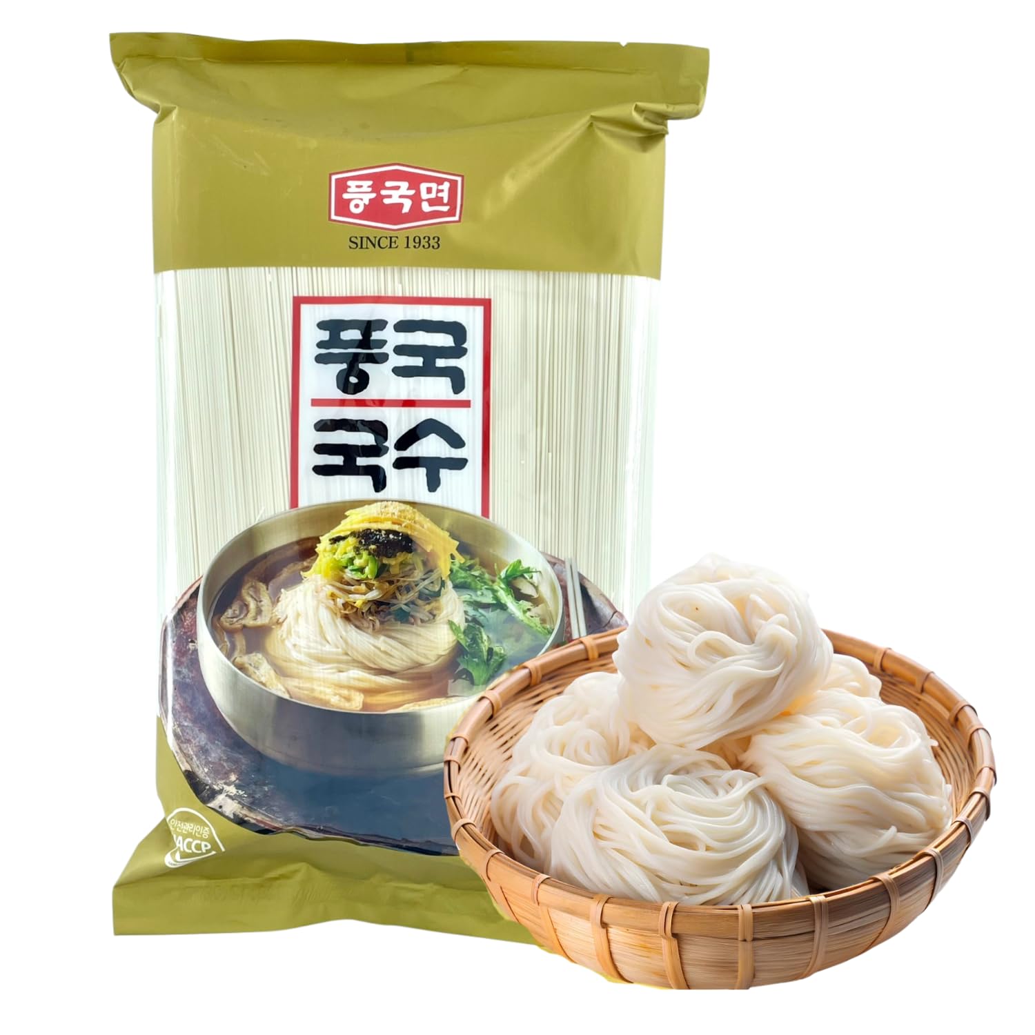Premium Korean Somen Noodles 3kg Bulk - Thin Wheat Udon, NO GMO Poongkukmyeon, Family Pack by KFOODKoreanFood