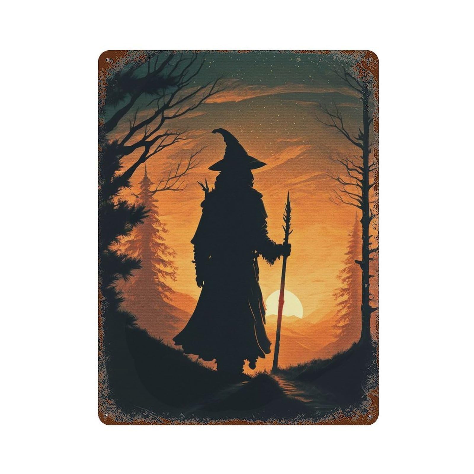 Vintage Metal Tin Sign Mystic Journey 15.7"x11.8", Classic Wall Plaque for Pub, Kitchen And Man Cave Decor