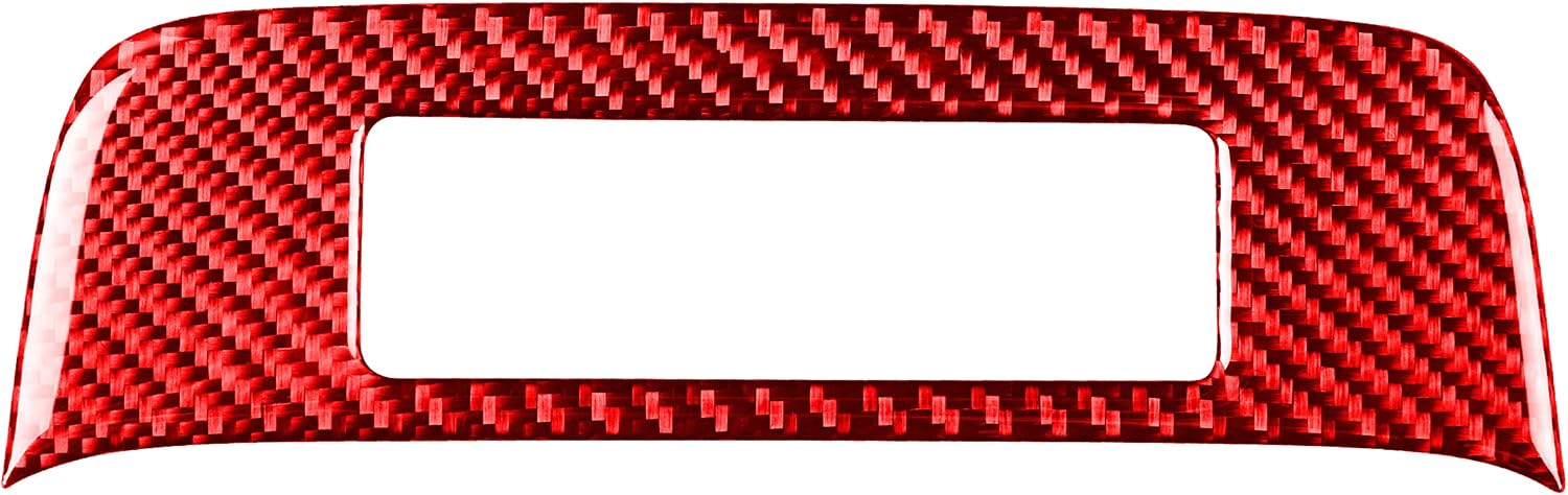 Car Center Console Screen Frame Sticker Real Quality Carbon Fiber Interior Trim Compatible with Chevy/Chevrolet Camaro 2010-2015 2011 2012 2013 2014 Decal Accessories Decoration Red