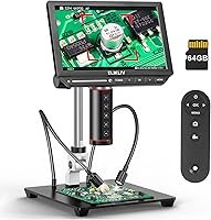 Vista 1 de Elikliv Autofocus 4K Digital Microscope EM4K-AF, 52MP Soldering Microscope for PCB Repair, Coin Inspection & Watchmaking, 2000X Magnifier Scope, 8