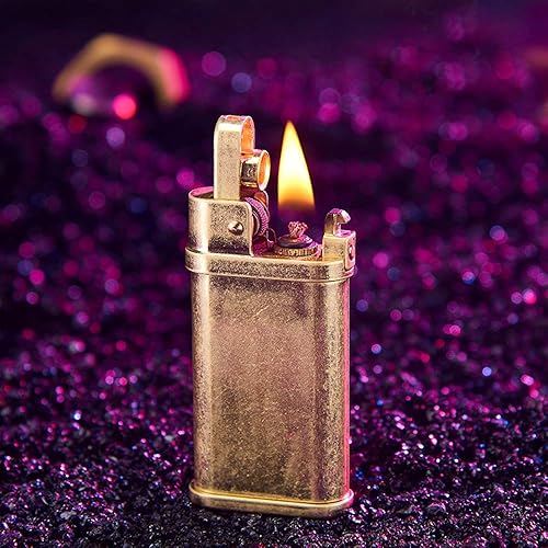 Miniatura 8 de Encendedor vintage de cobre de queroseno y cobre, encendedores de latón resistentes al viento para hombres, papá, marido (combustible no incluido)