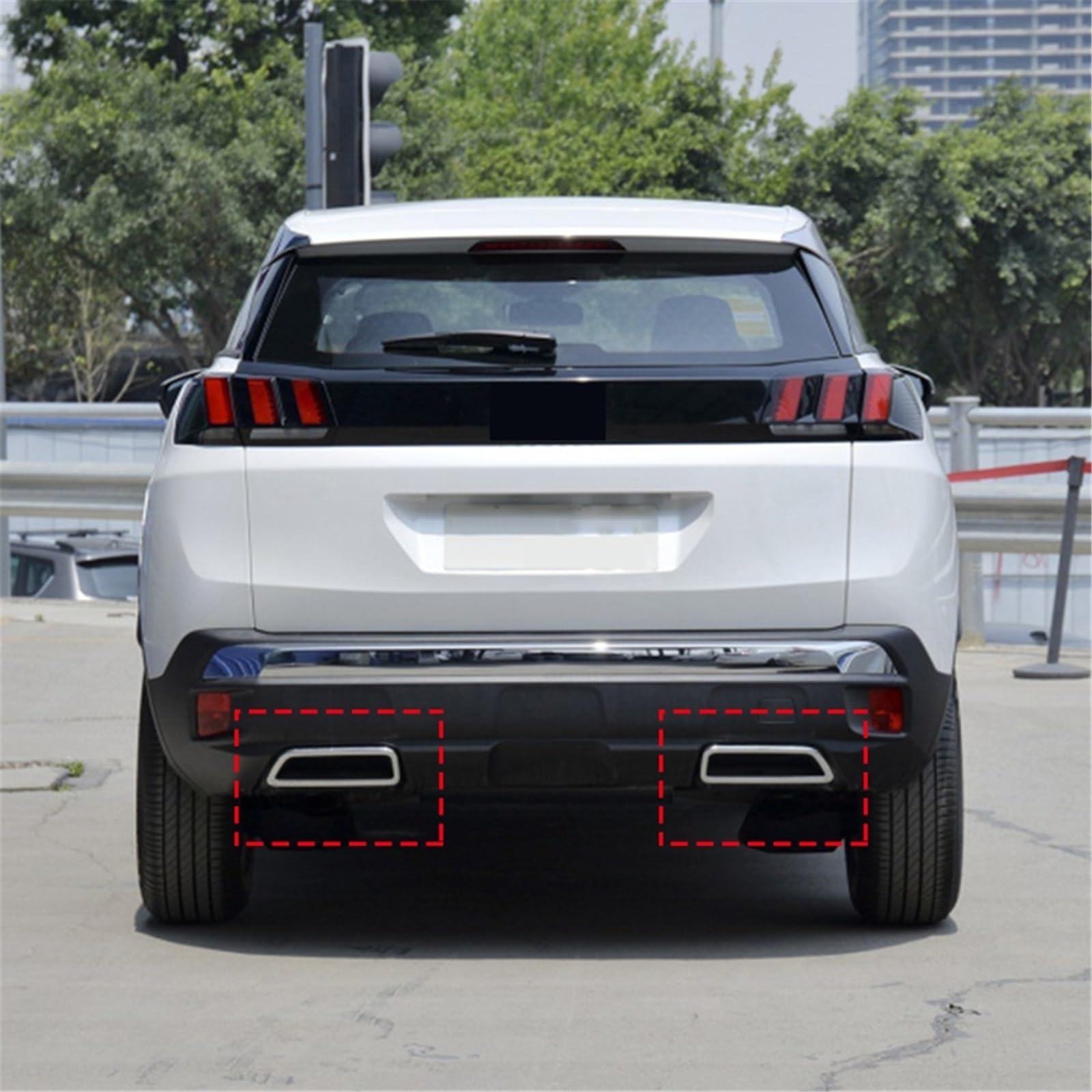 Copertura del tubo terminale del silenziatore di scarico posteriore in ABS compatibile con Peugeot 3008 5008 Allure 2017-2023 Accessori for terminali di scarico decorativi for auto
