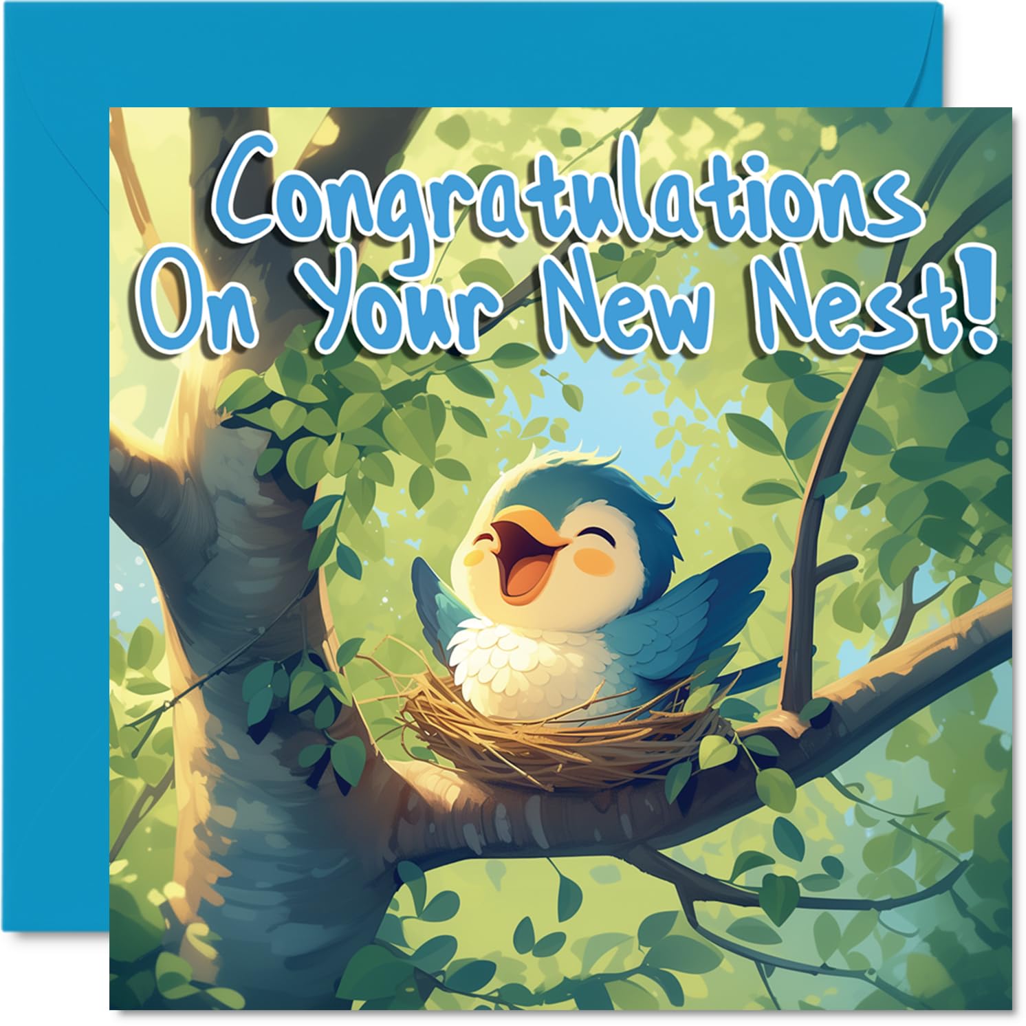 Happy New Home Card for Men Women - Bird - Congratulations Housewarming House Card for Friends Family Colleague Neighbour, 145mm House Warming Greeting Cards