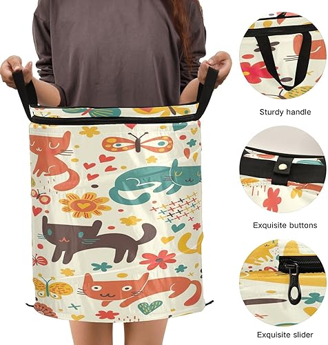 Miniatura 3 de cesta decorativa plegable de la cuerda del estante para el suéter Patrón de dibujos animados lindo Catsny Catsny, bolsas para lavanderia