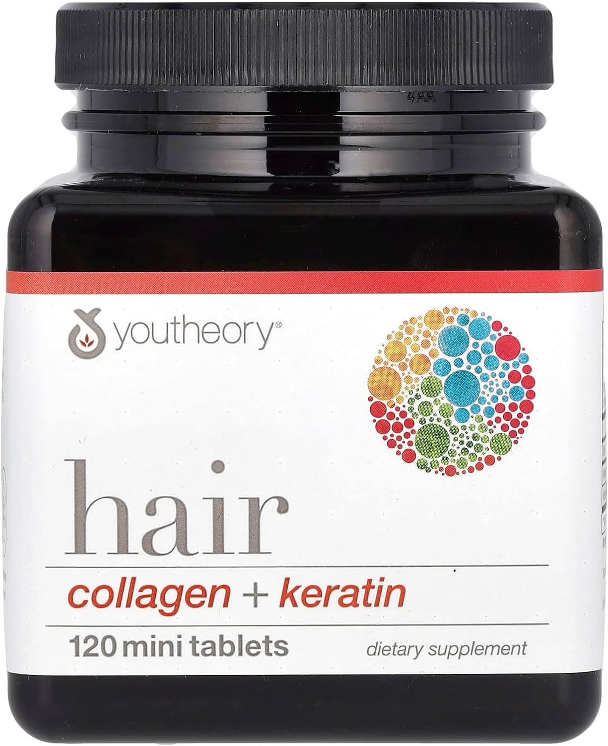 YoutheoryHair Collagen + Keratin, 120 Mini Tablets