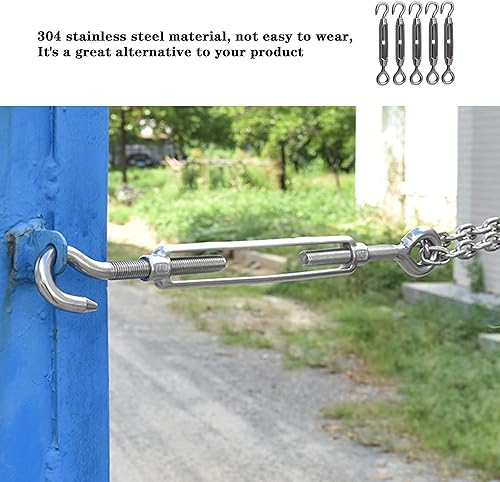 Miniatura 2 de BQLZR M4 Tensor de cable de acero gancho y ojo acero inoxidable 304 paquete de 5